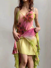 Sequin Asymmetrical Cami Dress Multicolor / S